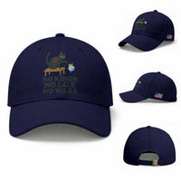 No Kings No Ice No Wars Cat Baseball Cap Funny Political Freedom Activist
