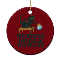 No Kings No Ice No Wars Cat Ceramic Ornament Funny Political Freedom Activist