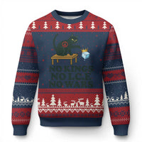 No Kings No Ice No Wars Cat Ugly Christmas Sweater Funny Political Freedom Activist