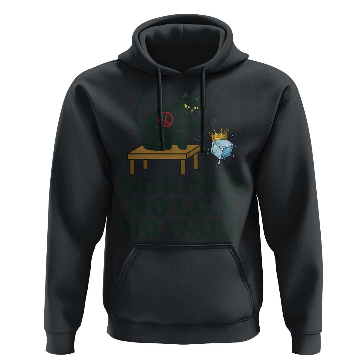 No Kings No Ice No Wars Cat Hoodie Funny Political Freedom Activist
