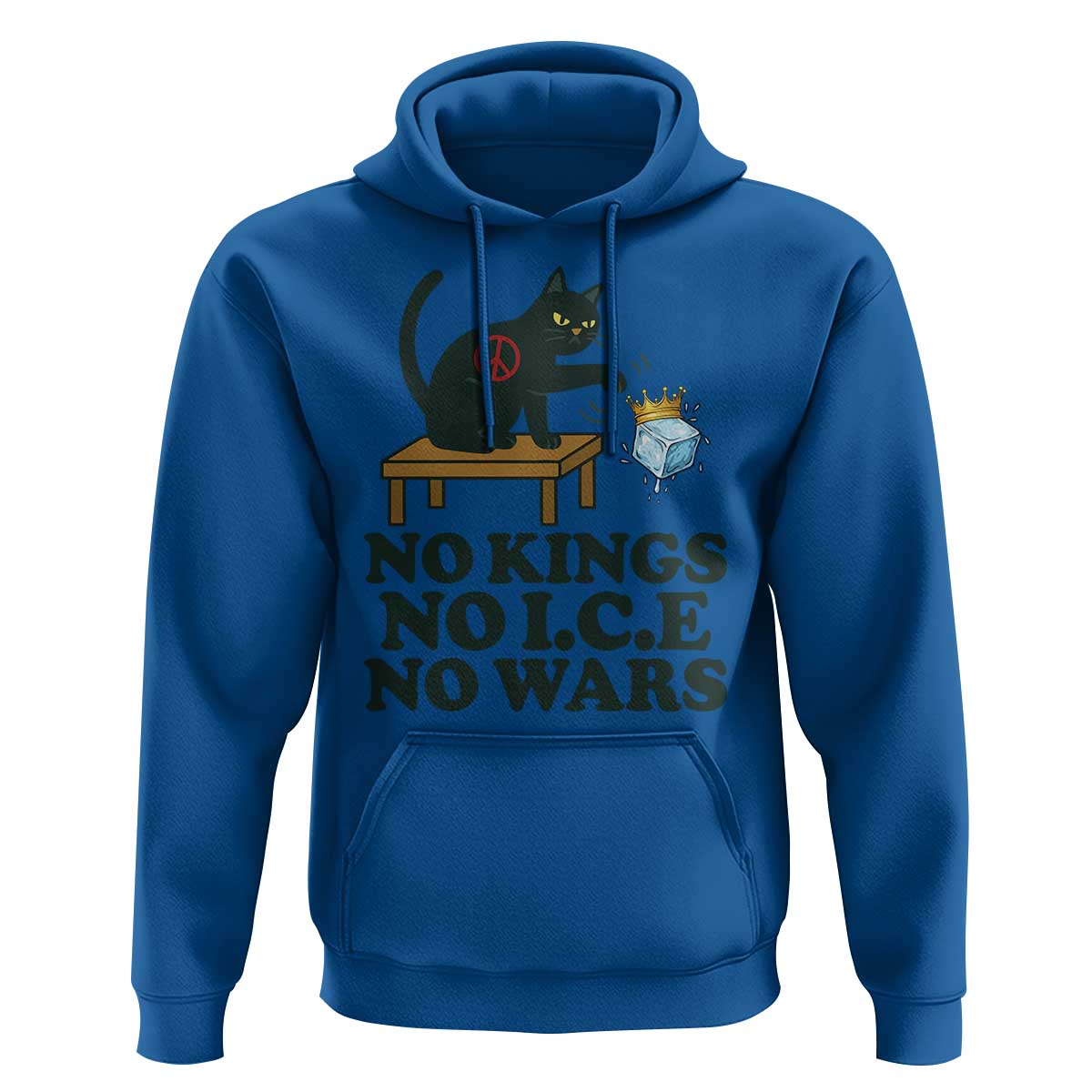 No Kings No Ice No Wars Cat Hoodie Funny Political Freedom Activist