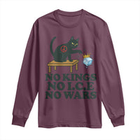 No Kings No Ice No Wars Cat Long Sleeve Shirt Funny Political Freedom Activist
