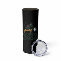 No Kings No Ice No Wars Cat Skinny Tumbler Funny Political Freedom Activist