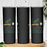 No Kings No Ice No Wars Cat Skinny Tumbler Funny Political Freedom Activist