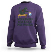 No Kings No Ice No Wars Cat Sweatshirt Funny Political Freedom Activist