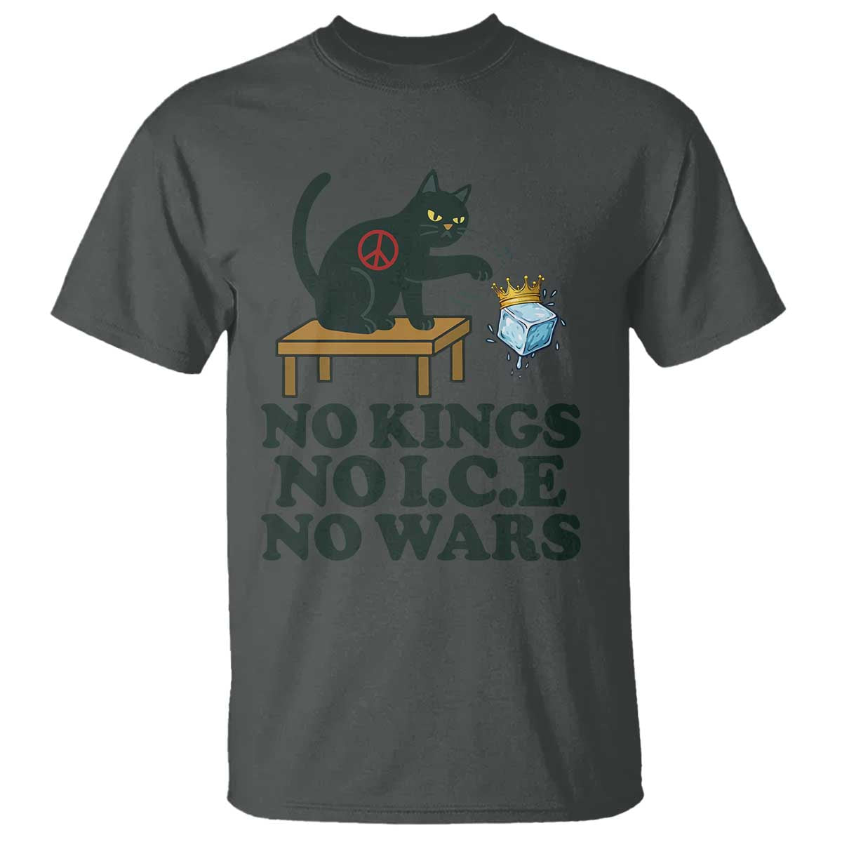 No Kings No Ice No Wars Cat T Shirt Funny Political Freedom Activist