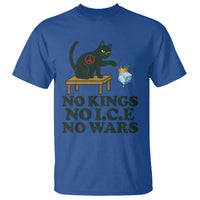 No Kings No Ice No Wars Cat T Shirt Funny Political Freedom Activist