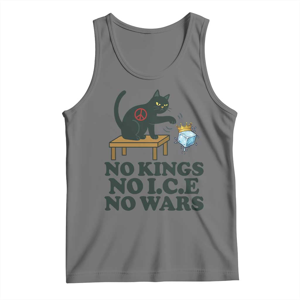 No Kings No Ice No Wars Cat Tank Top Funny Political Freedom Activist