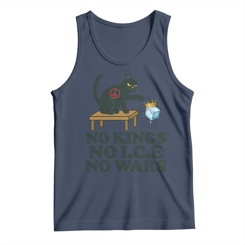 No Kings No Ice No Wars Cat Tank Top Funny Political Freedom Activist