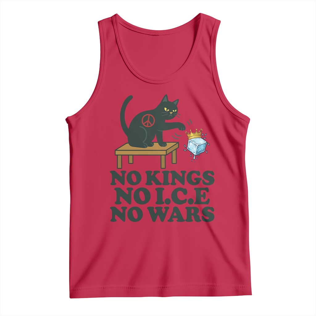 No Kings No Ice No Wars Cat Tank Top Funny Political Freedom Activist