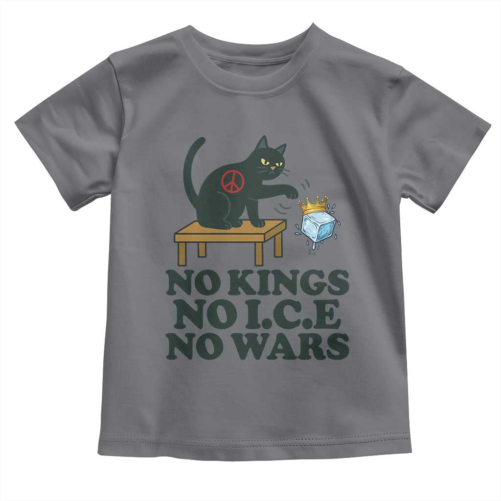 No Kings No Ice No Wars Cat Toddler T Shirt Funny Political Freedom Activist