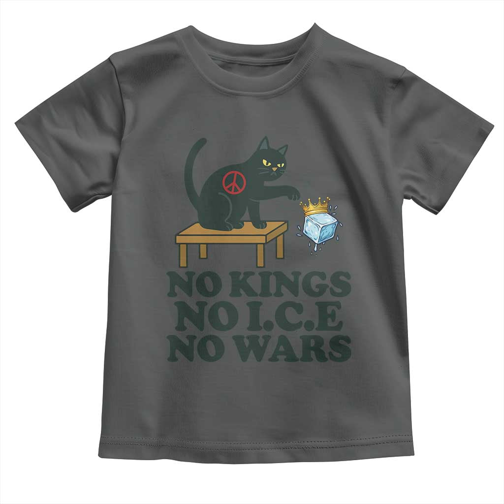 No Kings No Ice No Wars Cat Toddler T Shirt Funny Political Freedom Activist