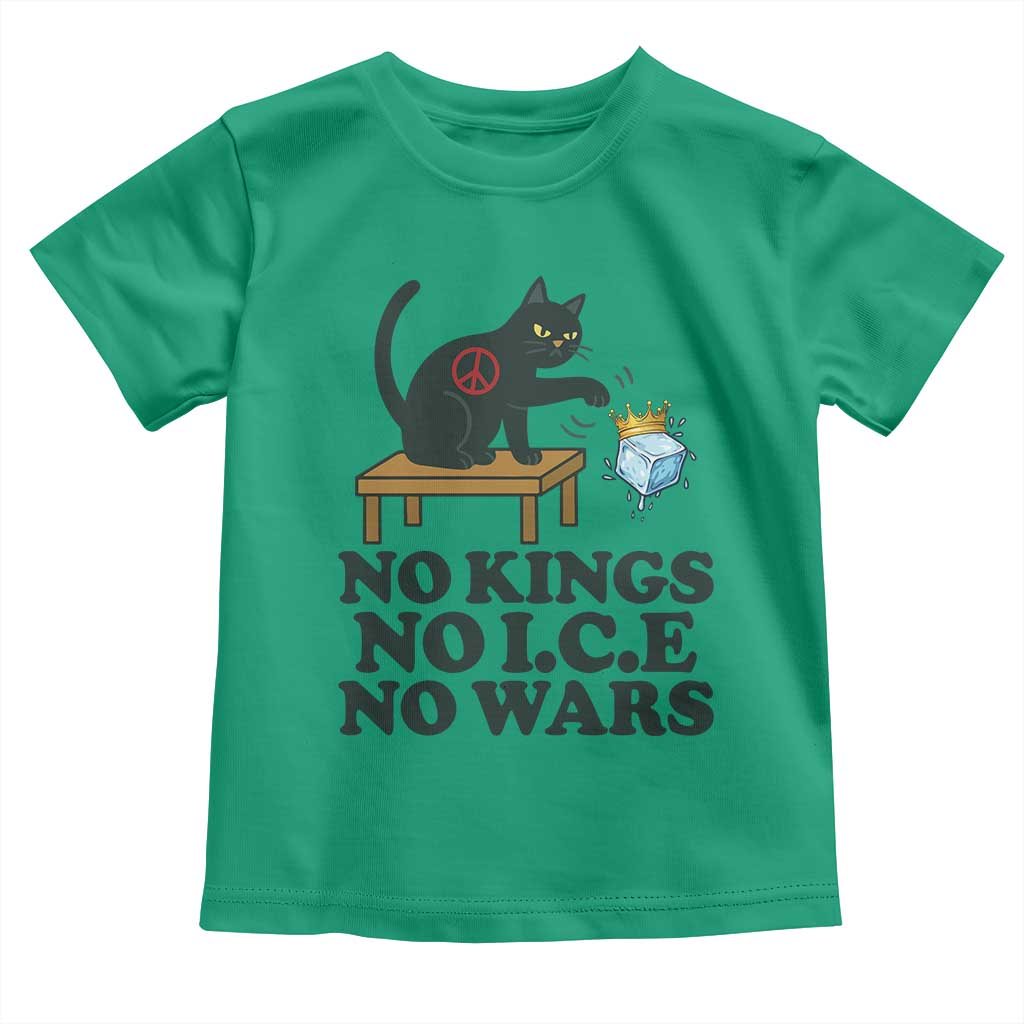No Kings No Ice No Wars Cat Toddler T Shirt Funny Political Freedom Activist