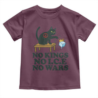 No Kings No Ice No Wars Cat Toddler T Shirt Funny Political Freedom Activist