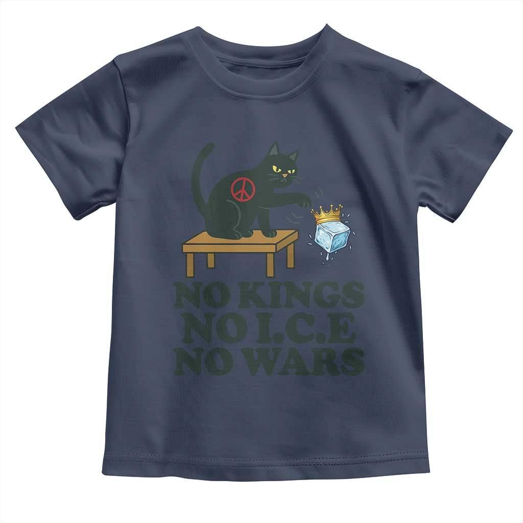 No Kings No Ice No Wars Cat Toddler T Shirt Funny Political Freedom Activist