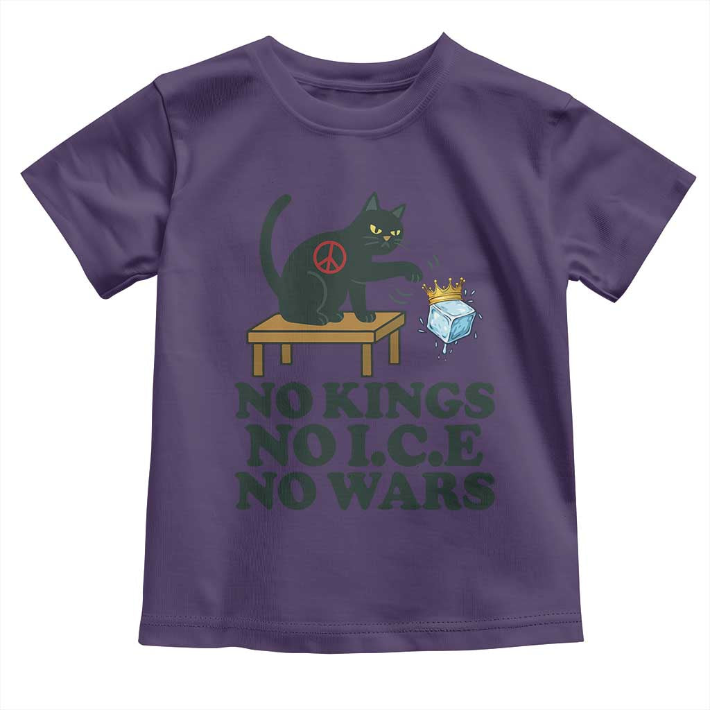 No Kings No Ice No Wars Cat Toddler T Shirt Funny Political Freedom Activist