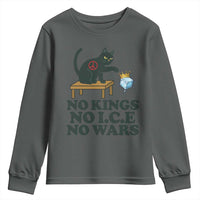 No Kings No Ice No Wars Cat Youth Sweatshirt Funny Political Freedom Activist