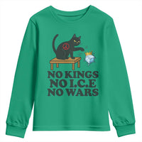 No Kings No Ice No Wars Cat Youth Sweatshirt Funny Political Freedom Activist