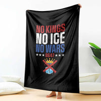 No Kings No Ice No Wars 8647 Throw Blanket Rejecting Kings Anti Authoritarian