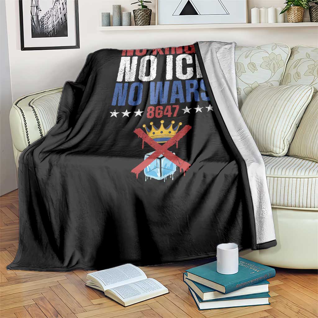 No Kings No Ice No Wars 8647 Throw Blanket Rejecting Kings Anti Authoritarian