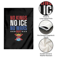 No Kings No Ice No Wars 8647 Garden Flag Rejecting Kings Anti Authoritarian