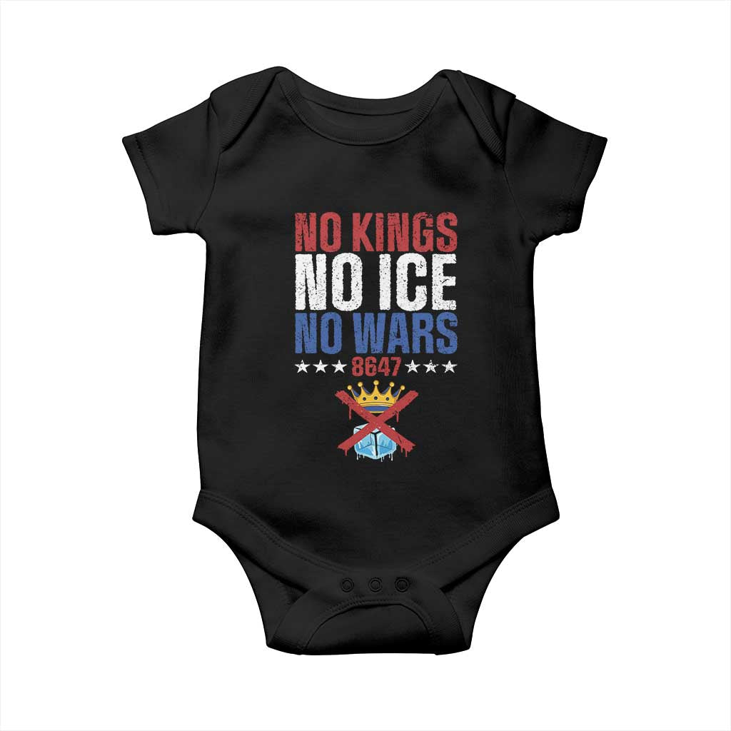 No Kings No Ice No Wars 8647 Baby Onesie Rejecting Kings Anti Authoritarian