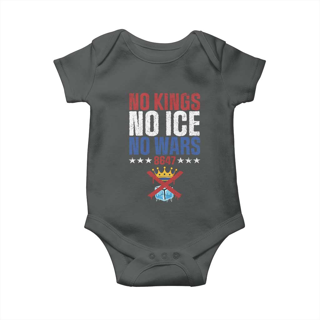 No Kings No Ice No Wars 8647 Baby Onesie Rejecting Kings Anti Authoritarian