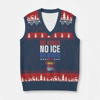 No Kings No Ice No Wars 8647 V-Neck Knit Sweater Vest Rejecting Kings Anti Authoritarian