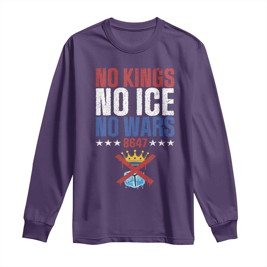 No Kings No Ice No Wars 8647 Long Sleeve Shirt Rejecting Kings Anti Authoritarian