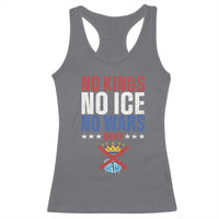 No Kings No Ice No Wars 8647 Racerback Tank Top Rejecting Kings Anti Authoritarian