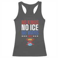 No Kings No Ice No Wars 8647 Racerback Tank Top Rejecting Kings Anti Authoritarian