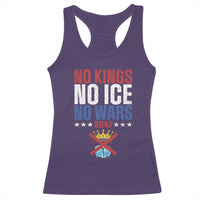 No Kings No Ice No Wars 8647 Racerback Tank Top Rejecting Kings Anti Authoritarian