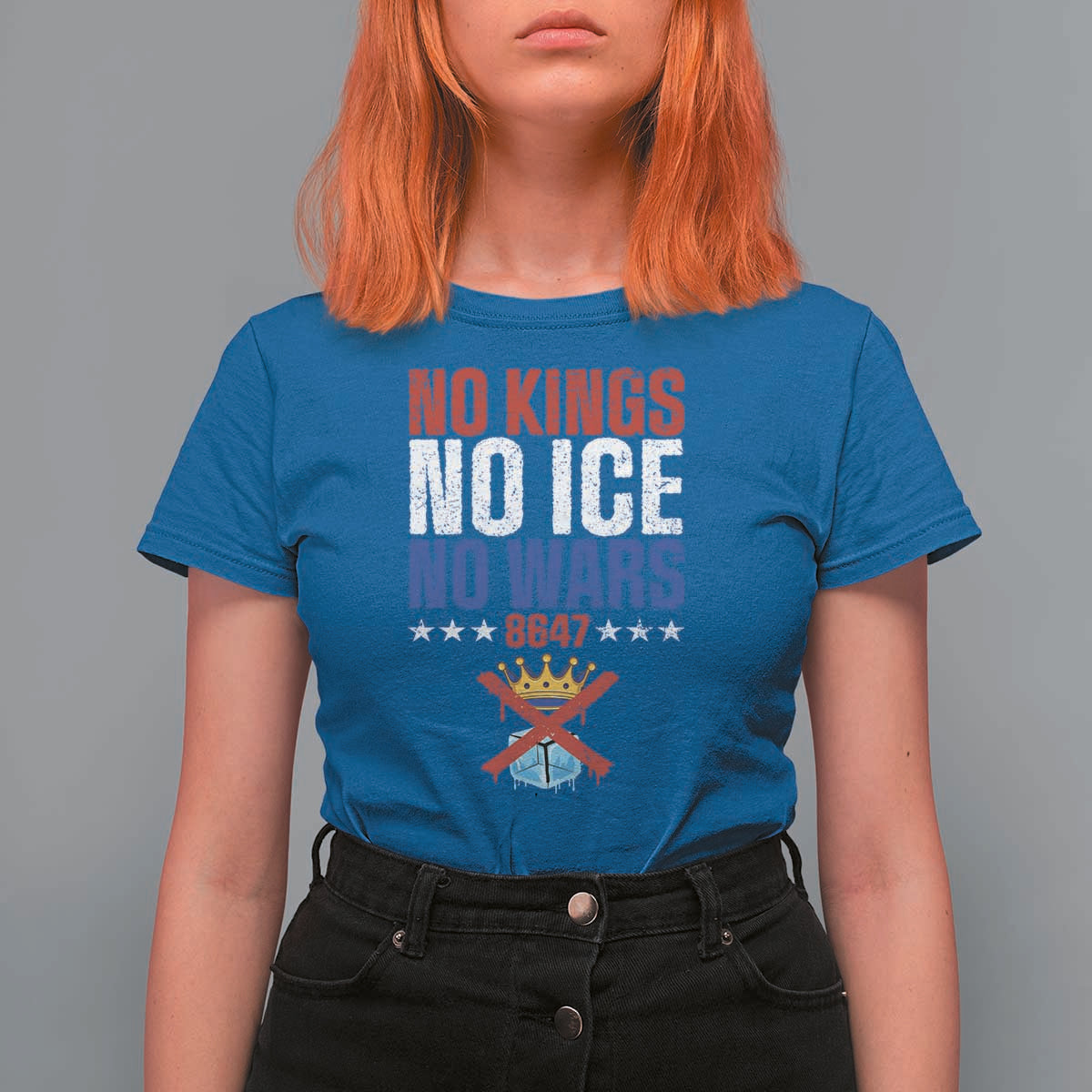 No Kings No Ice No Wars 8647 T Shirt For Women Rejecting Kings Anti Authoritarian