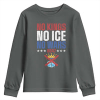 No Kings No Ice No Wars 8647 Youth Sweatshirt Rejecting Kings Anti Authoritarian