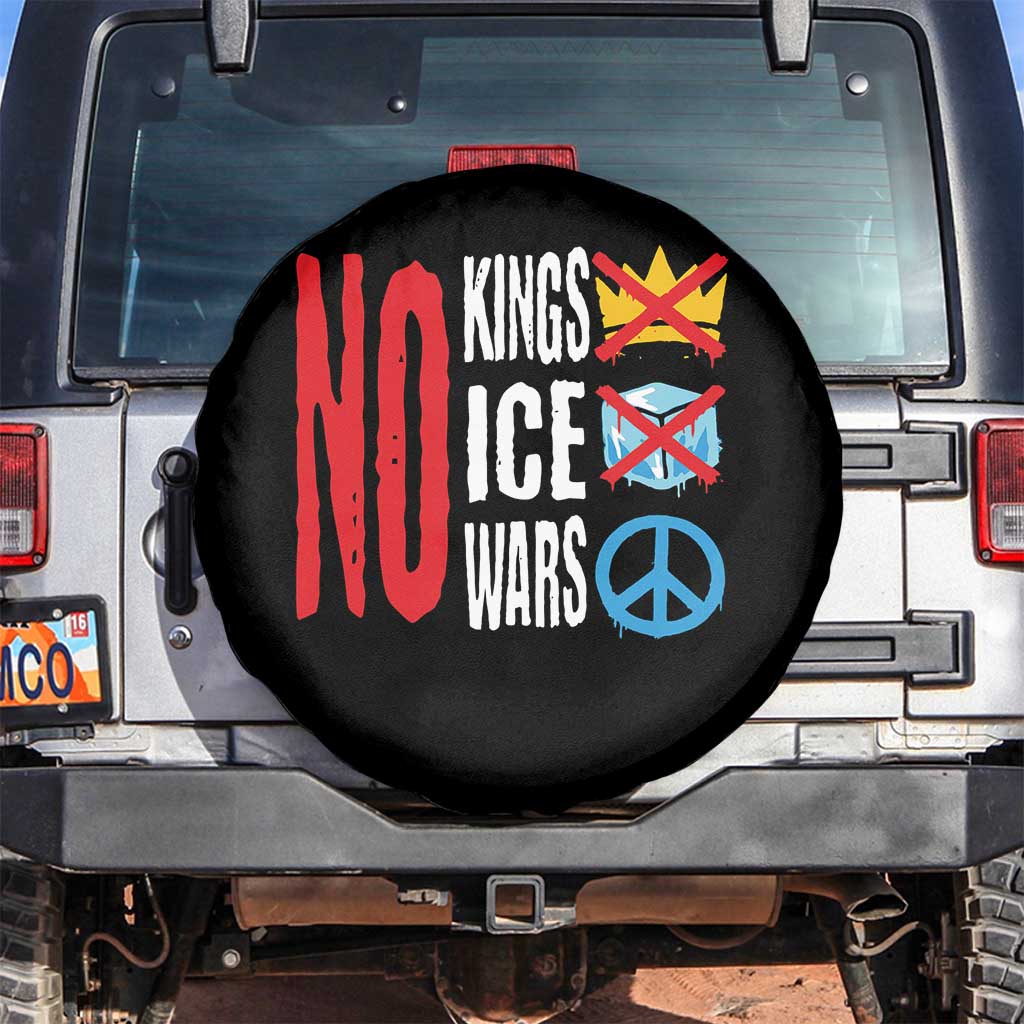 No Kings No Ice No Wars Spare Tire Cover Political Protest Peace Sign