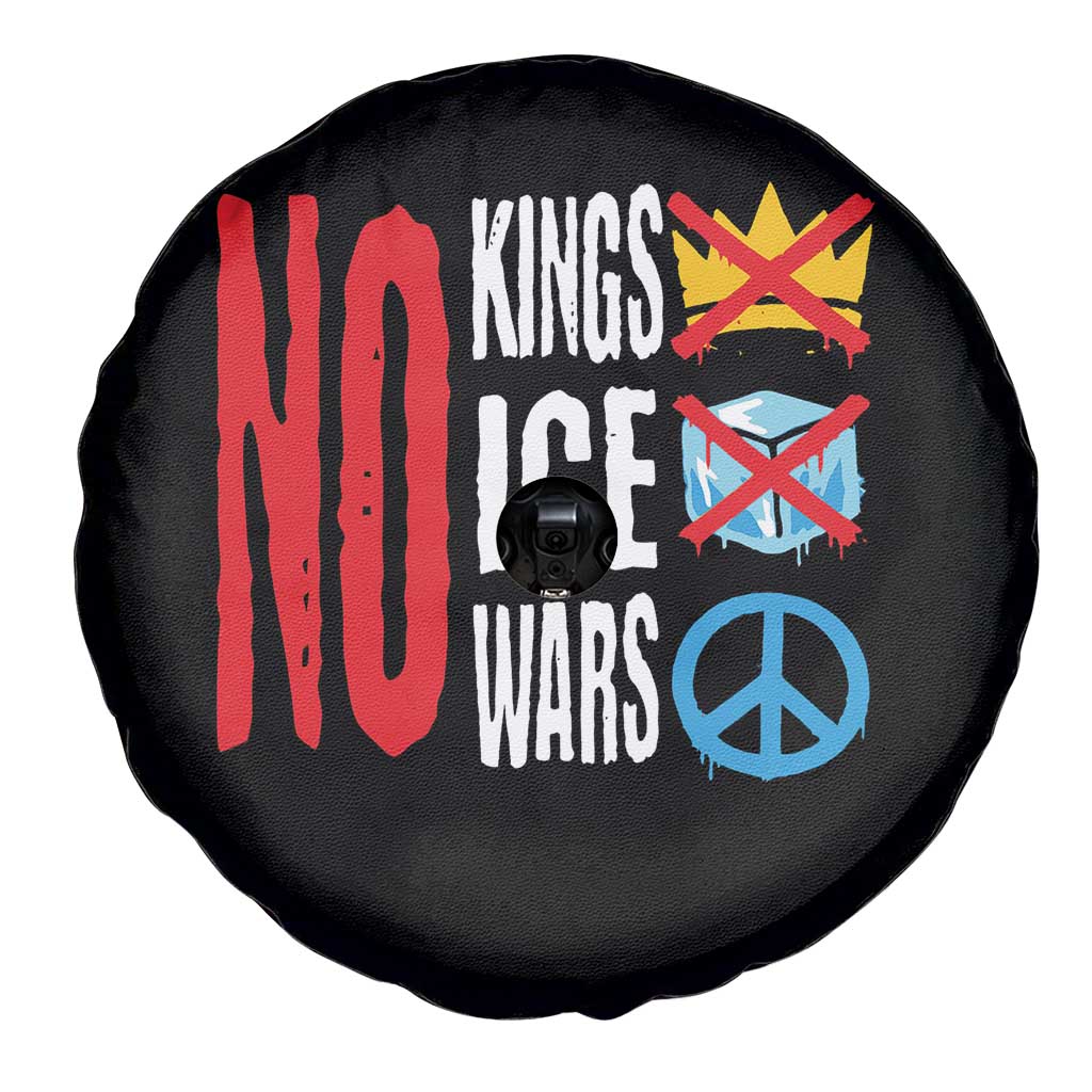 No Kings No Ice No Wars Spare Tire Cover Political Protest Peace Sign