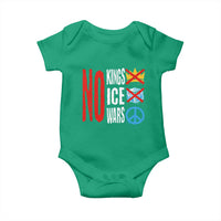 No Kings No Ice No Wars Baby Onesie Political Protest Peace Sign