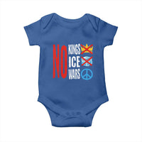 No Kings No Ice No Wars Baby Onesie Political Protest Peace Sign