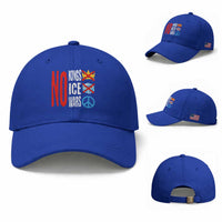 No Kings No Ice No Wars Baseball Cap Political Protest Peace Sign