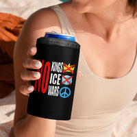 No Kings No Ice No Wars 4 in 1 Can Cooler Tumbler Political Protest Peace Sign