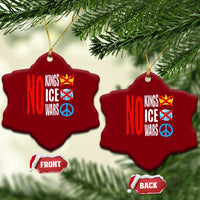 No Kings No Ice No Wars Ceramic Ornament Political Protest Peace Sign
