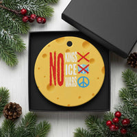 No Kings No Ice No Wars Ceramic Ornament Political Protest Peace Sign