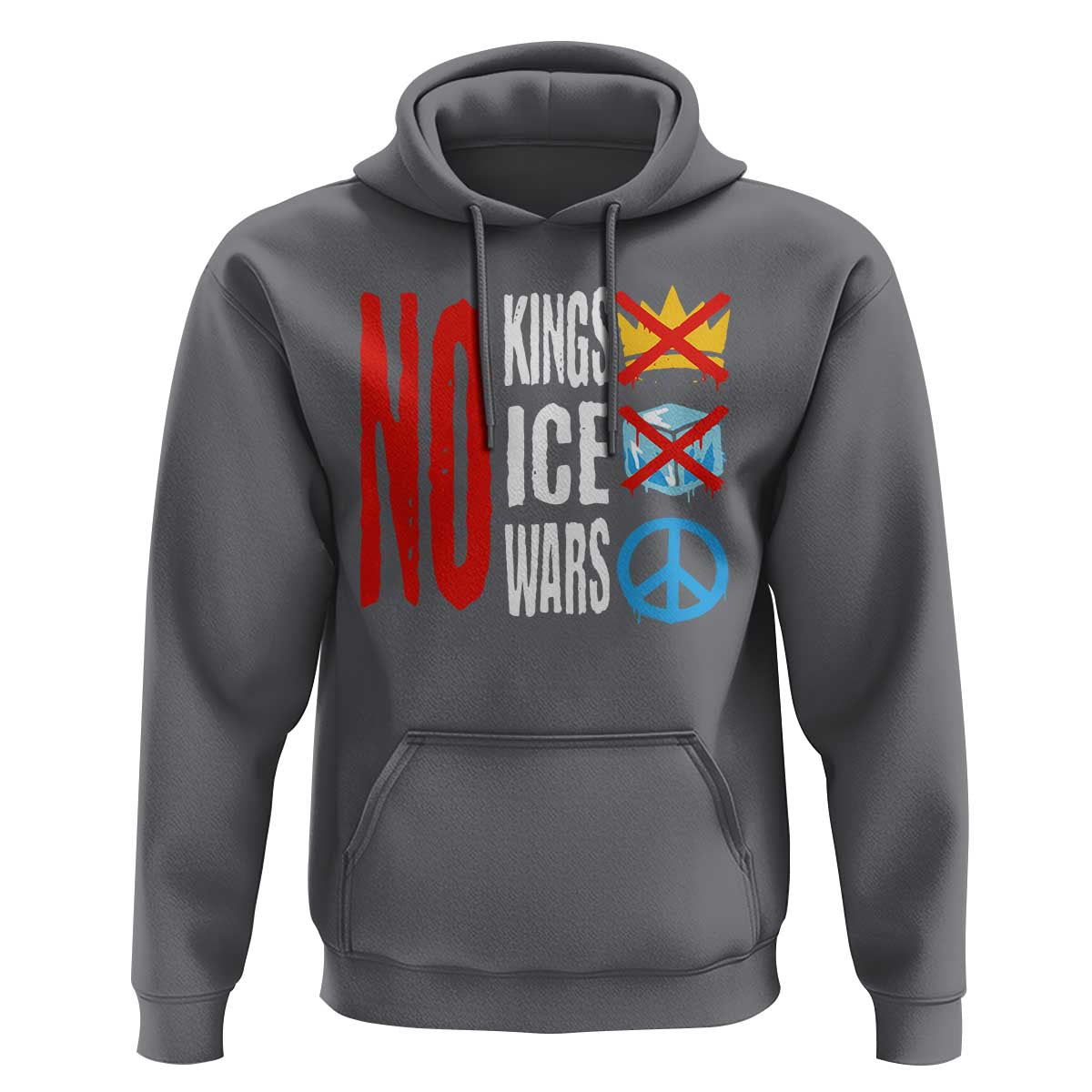 No Kings No Ice No Wars Hoodie Political Protest Peace Sign