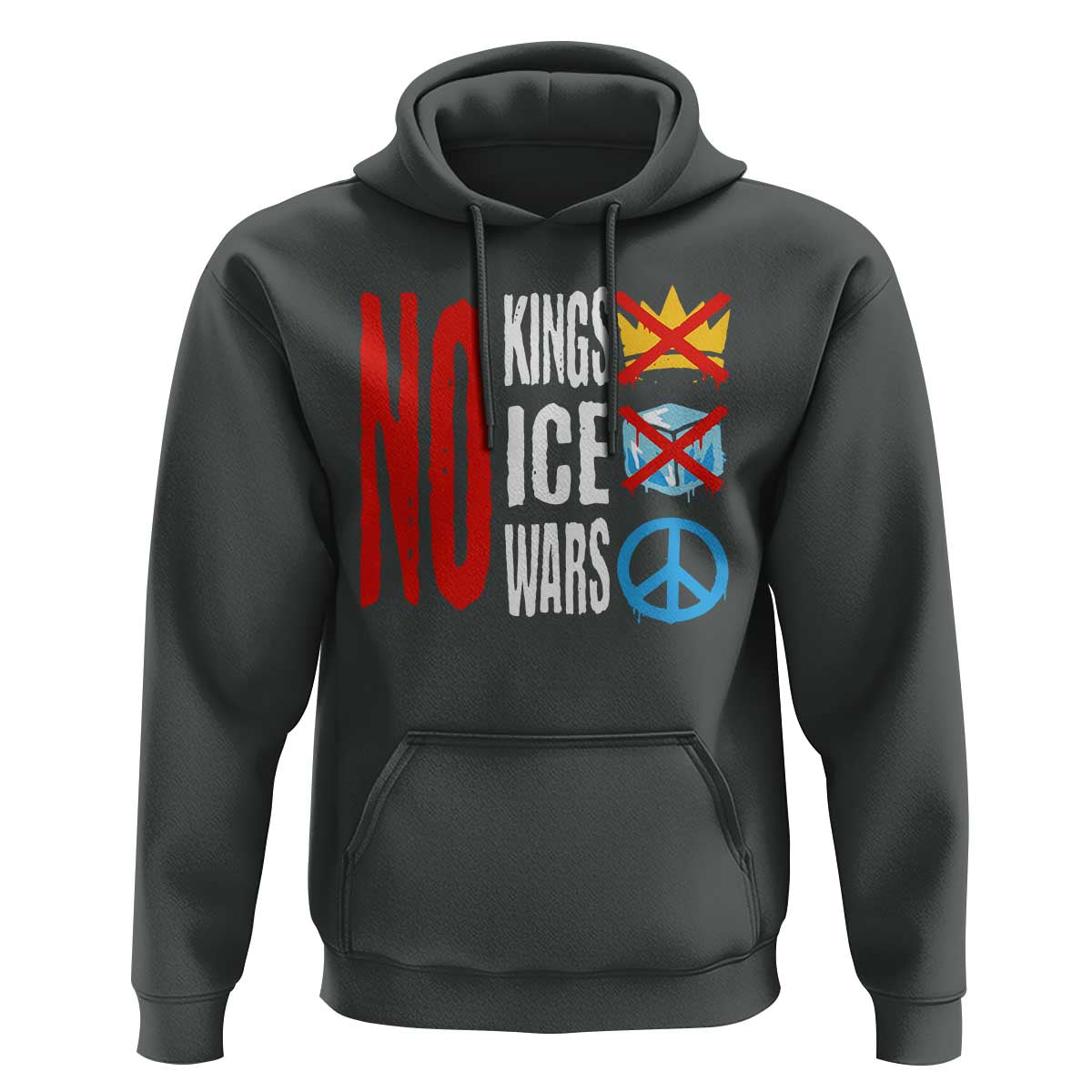 No Kings No Ice No Wars Hoodie Political Protest Peace Sign