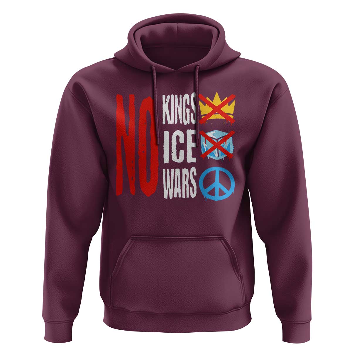 No Kings No Ice No Wars Hoodie Political Protest Peace Sign