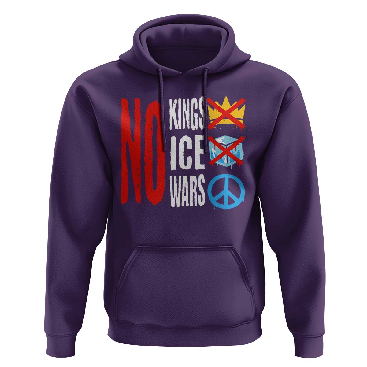 No Kings No Ice No Wars Hoodie Political Protest Peace Sign