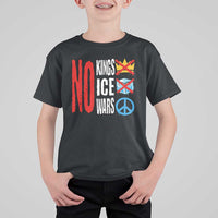 No Kings No Ice No Wars T Shirt For Kid Political Protest Peace Sign