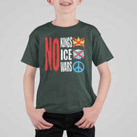 No Kings No Ice No Wars T Shirt For Kid Political Protest Peace Sign
