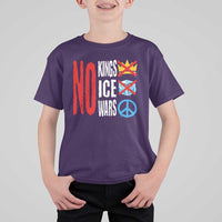 No Kings No Ice No Wars T Shirt For Kid Political Protest Peace Sign
