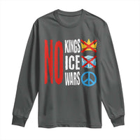 No Kings No Ice No Wars Long Sleeve Shirt Political Protest Peace Sign